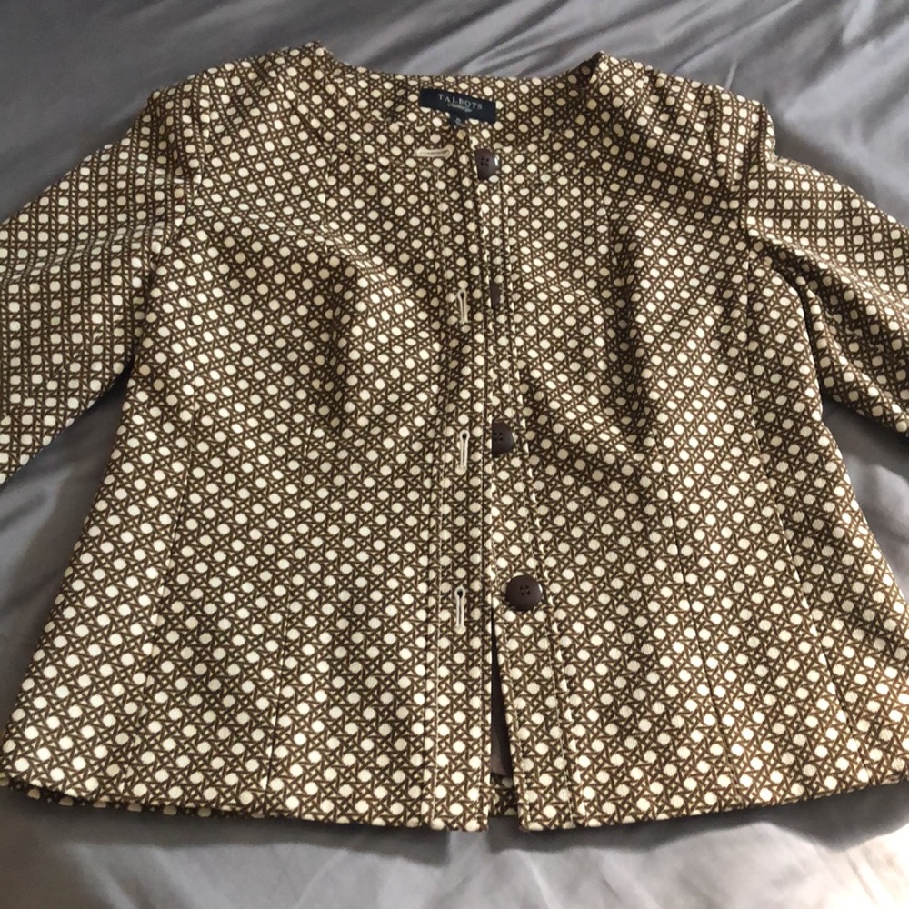 Talbots Trellis Cropped Sleeve Jacket - Picture 6 of 8